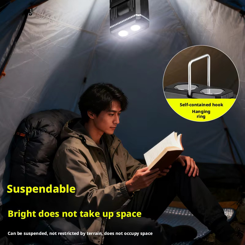 ESMARTER Magnetische LED-Arbeitsleuchte in Schwarz, einziehbare und 180 Grad drehbare multifunktionale Taschenlampe mit Akku für Camping und Inspektionen - Bild 3