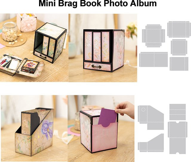 DIY Scrapbooking Malvorlage für Mini Erinnerungsboxen und Fotoalben aus Papier - Bild 1