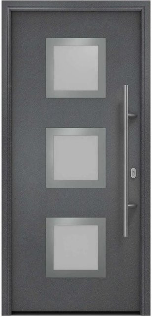 EcoStar Haustür Isopro IP 810S in Anthrazitmetallic mit Glaseinsatz, B: 110 cm, H: 210 cm, DIN Rechts - Bild 1