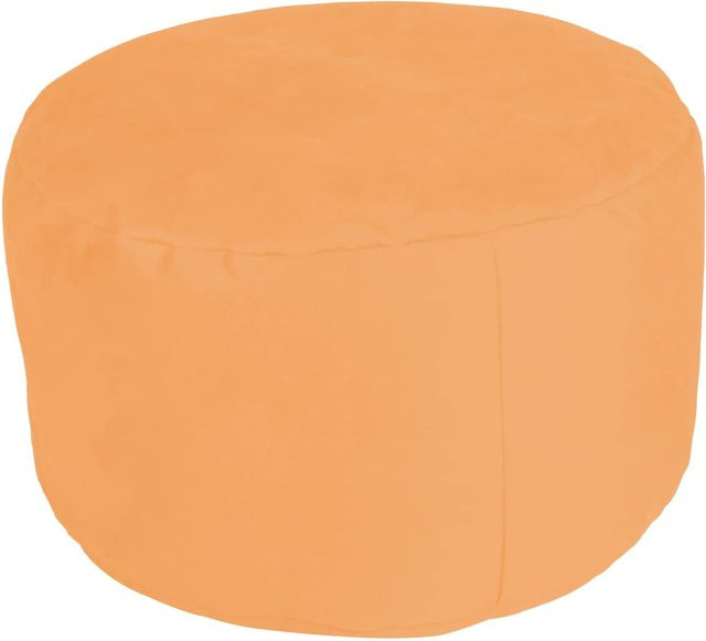 Linke Licardo Hocker Pouf Noble Soft in Orange, Durchmesser: 47 cm - Bild 1
