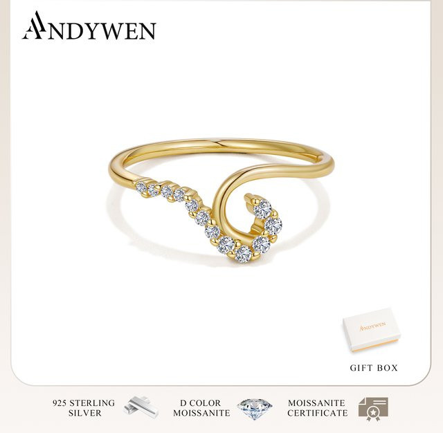ANDYWEN D Ring, 925 Silber, Moissanit, Damen - Bild 1