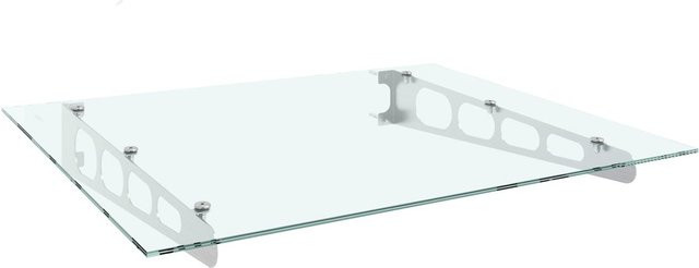 Edelstahl-Vordach Estrella aus Edelstahl und Klarglas, Breite: 150 cm, Tiefe: 90 cm - Bild 1