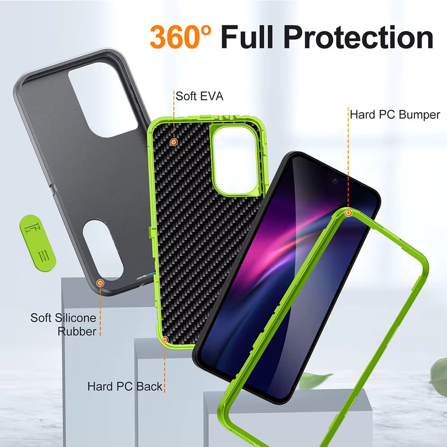 3in1 Military Grade Defender Schutzhülle mit Kickstand für Samsung Galaxy A57 A56 A55 A54 A53 A37 A36 A35 A34 A27 A26 A25 A17 A16 A15 in Orange - Bild 3