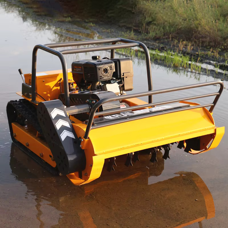 AIWEIYA Roboter-Fernbedienungs-Dreschflegelmücher für Gras-Freischneider und RC-Rasenmäher in Gelb - Bild 4