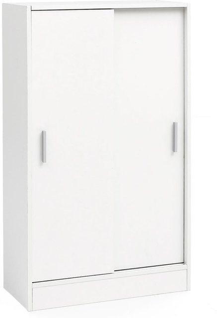 Finebuy Sideboard in Weiß mit 2 Schiebetüren im modernen Design, B/T/H: 60 x 28,5 x 107,5 cm - Bild 1