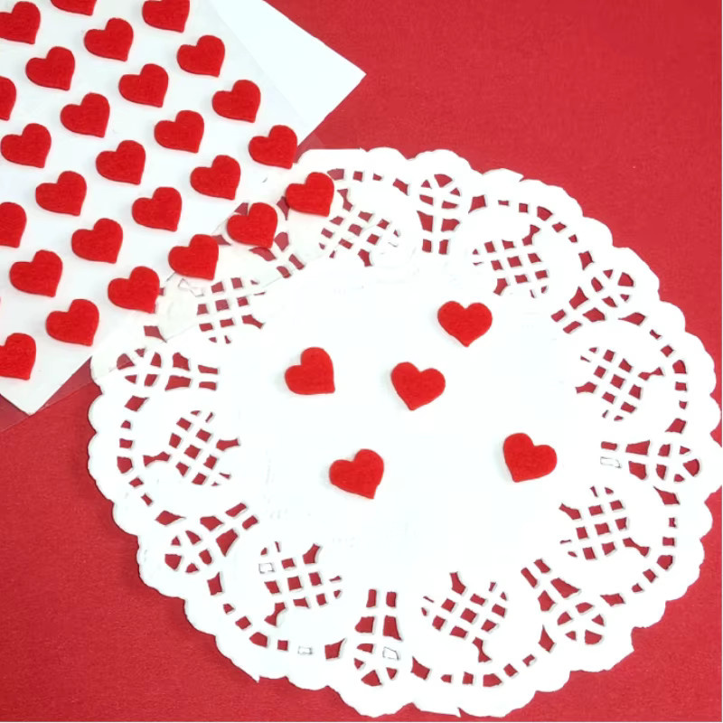 BONITO 2-in-1 Vliesstoff-Aufkleber mit roten Herzen für Scrapbooking und DIY-Projekte - Bild 2