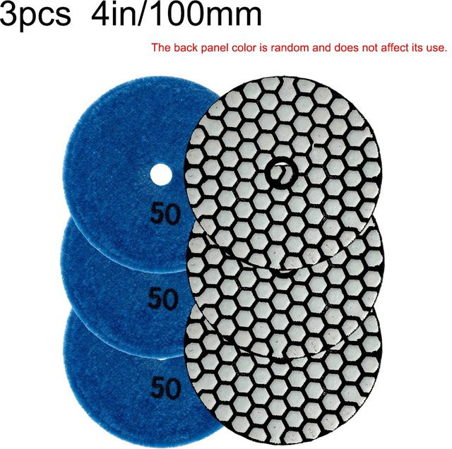 WIDEEP 3-teiliges 4-Zoll Diamant-Polierpad-Set zur Trockenschleifscheibe für Granit, Marmor, mikrokristallines Glas und Beton - Bild 1