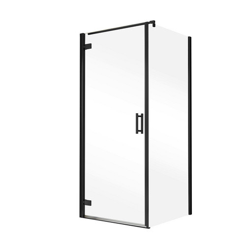 Schulte Duschkabine TouraPlus Drehtür mit Seitenwand, Mattschwarz, Transparent, H: 200 cm, B: 90 cm, T: 90 cm - Bild 2
