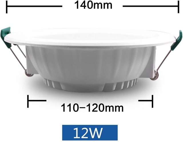 Heetech LED Einbau-Downlight rund in Weiß mit warmweißem Licht, DC 12V Niederspannung - Bild 1