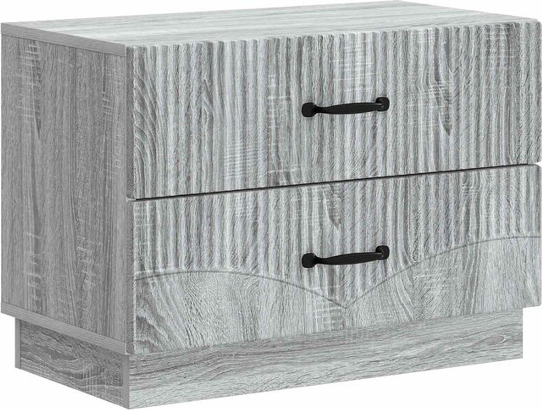 vidaXL Nachttisch aus Holzwerkstoff in Grau, Modernes Design, B/T/H: 62 x 34,5 x 44,5 cm - Bild 1