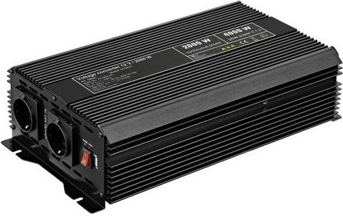 Goobay Wechselrichter SPW IT 2000W in Schwarz mit 12 V/DC - 230 V/AC und 5 V/DC USB-C - Bild 1