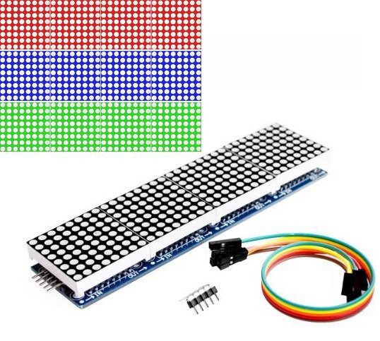 Si Tai&SH MAX7219 Dot Matrix Modul 4-in-1-Display für Arduino Mikrocontroller in Rot mit 5P Leitung - Bild 1