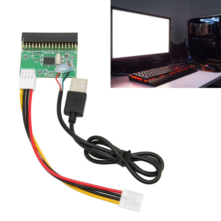 YOUTHINK USB-Adapter für 3,5-Zoll-Diskettenlaufwerke, 34-poliger Anschluss auf USB-A, Schwarz - Bild 3
