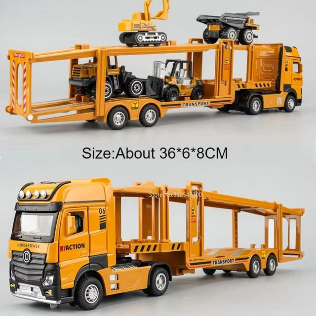Linyi toy car Doppelschichtiger Transportwagen Container LKW Modell, 1:32, mit Licht und Sound, ab 14 Jahren - Bild 1