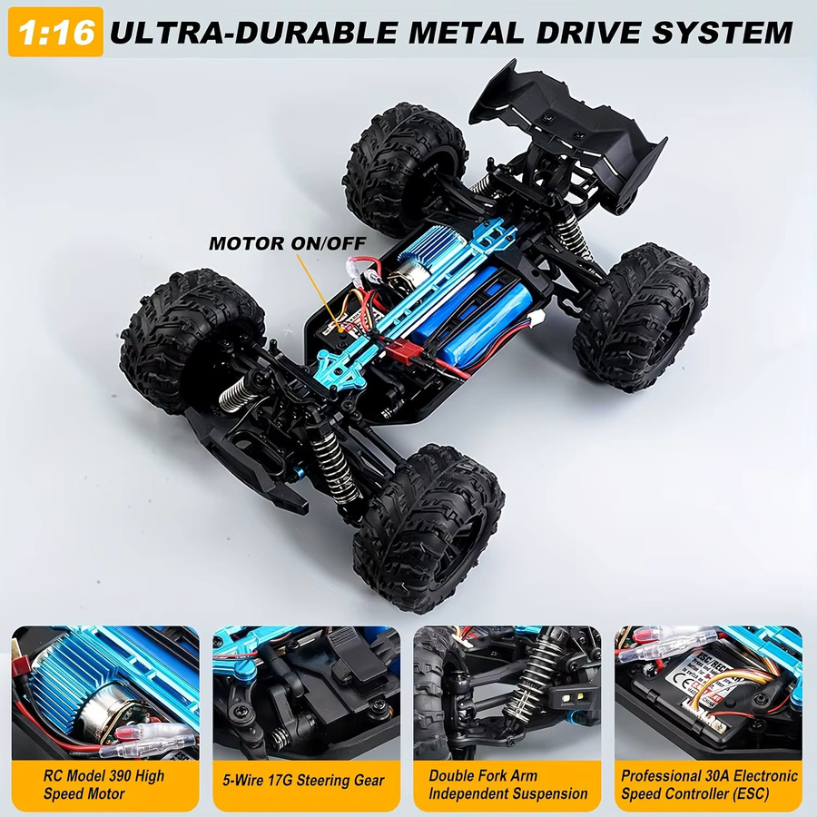 WLtoys 4WD RC-Auto, LED-Offroad-4x4-Buggy, Monster Kart - Bild 5