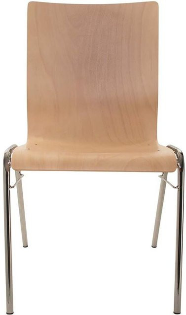BMV Besucherstuhl A45 aus Buche mit verchromtem Gestell, mehrfarbig, B/T/H: 50 x 54 x 86 cm - Bild 1