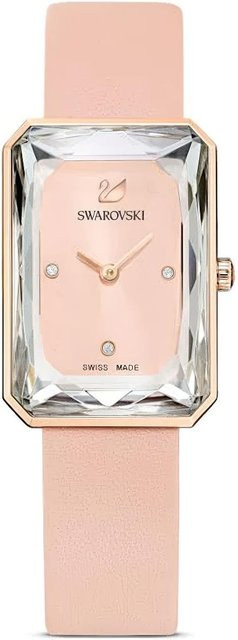 Swarovski Damenuhr, Quarz, Messing, Roségold, Leder, 29.5 mm, Weiß - Bild 1