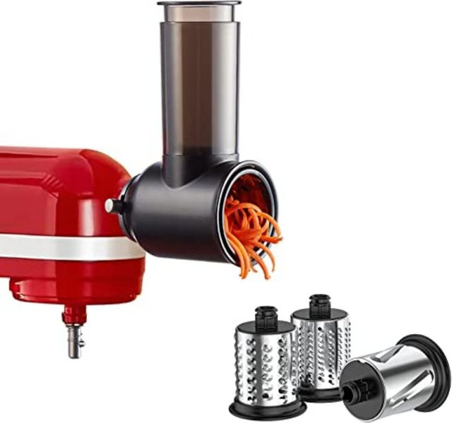 KitchenAid Schneide- und Reibe-Aufsatz mit 3 Klingen aus Edelstahl in Schwarz - Bild 1