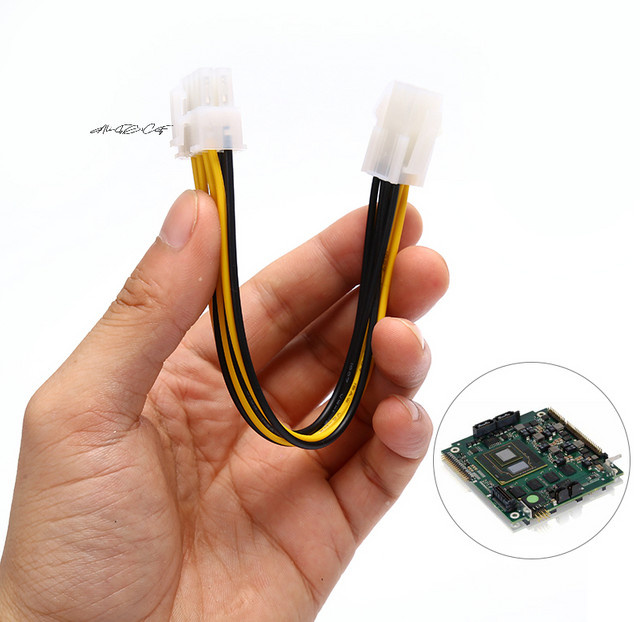 4-Pin auf 8-Pin ATX Motherboard CPU Netzteil Adapter Konverter Kabel für PC Hardware Upgrade in Weiß und Gelb - Bild 1