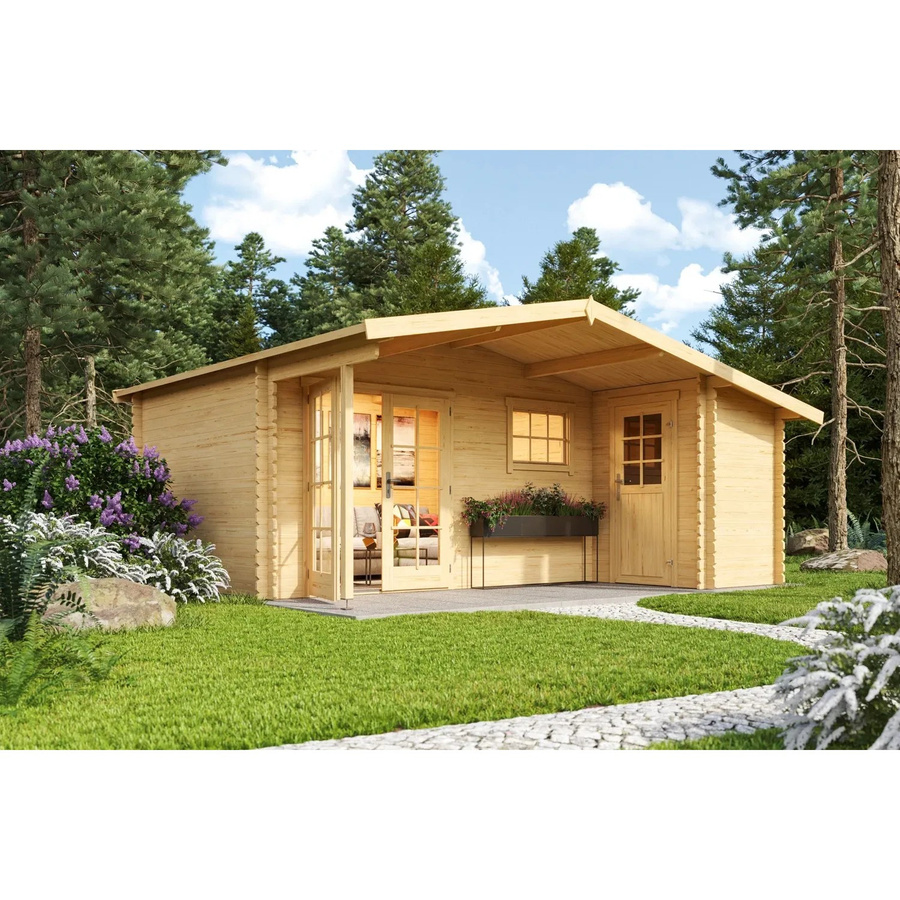 Lasita Maja Gartenhaus Little Rock naturbelassen braun B/H/T: 558,7 x 245,1 x 480 cm - Bild 2