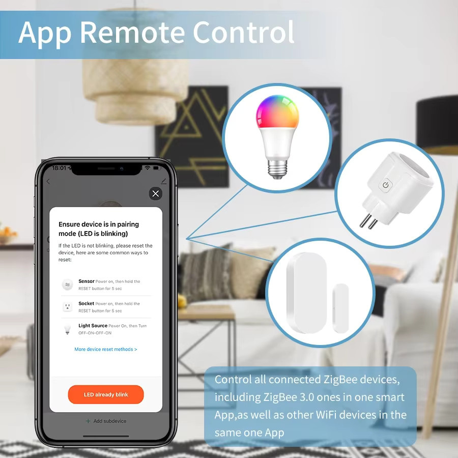 Tuya Smart Multi-Mode Gateway Bluetooth und ZigBee WLAN Hub Bridge zur Smart Home Steuerung via Smart Life App mit Alexa und Google Home Sprachsteuerung in Weiß - Bild 3
