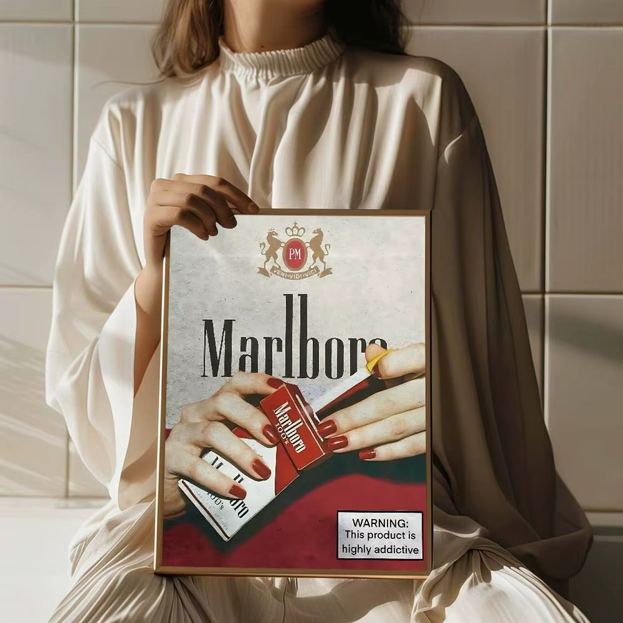 M-Marlboro Anime-Poster selbstklebender Aufkleber aus Whitepaper in Multicolour B/H: 15 x 15 cm - Bild 4