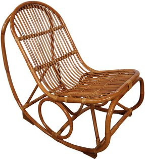 SIT Schaukelstuhl Rattan in Beige im Boho-Stil, B/H/T: 53 x 96 x 100 cm - Bild 1