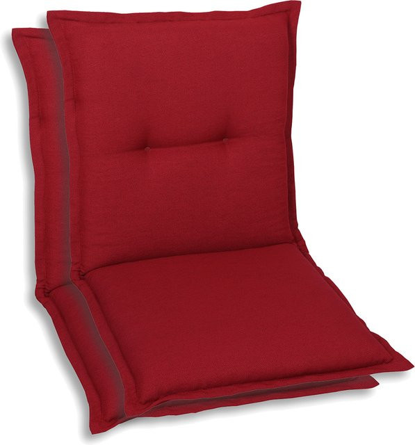GO-DE TEXTIL 2er Set Garten-Niederlehner in Kirschrot aus Polyester - Bild 1