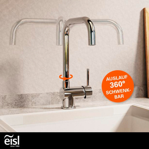 Eisl Spültischarmatur Futura Einhebelmischbatter mit schwenkbarem Auslauf in Chrom Silber - Bild 2