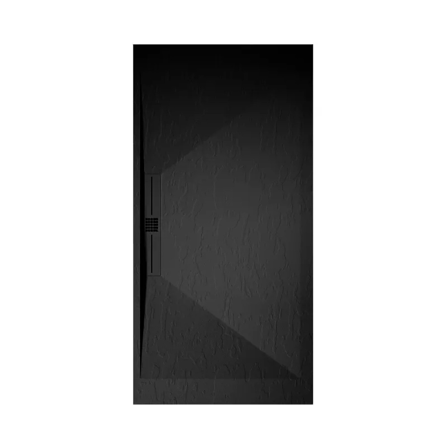 Mirlo Duschwanne Edis aus Mineralguss in Schwarz, rechteckig, extra flach, B/T: 70 x 190 cm - Bild 2