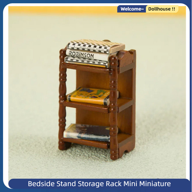 DIAPER&CORED Miniatur Nachttisch Lagerung Rack Puppenhaus Zubehör - Bild 1