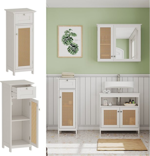 Vicco Midischrank Rosario Badezimmer Weiß mit 1 Tür und 1 Schublade B/H: 32 x 87 cm - Bild 1