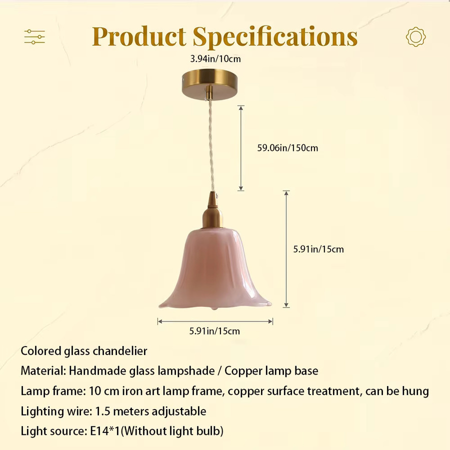 Retro Glas-Kronleuchter Ceropegia in Gold/Messing mit transparentem Glas für Schlafzimmer und Café - Bild 2