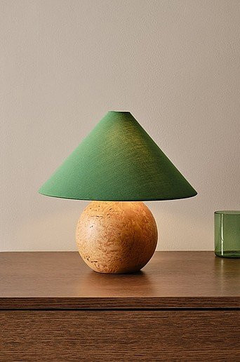 Jotex Lampenschirm SCILLA in Grün, modern, Kegelform, Durchmesser: 30 cm - Bild 1