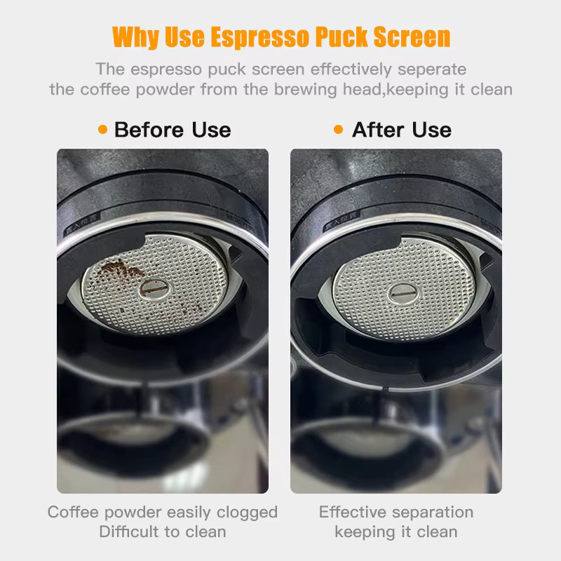 ALIKISSCAFE Kaffee Puck Bildschirm aus Edelstahl in Silber, wiederverwendbarer Filter für Espresso Siebträger, Durchmesser: 58,5 mm - Bild 2
