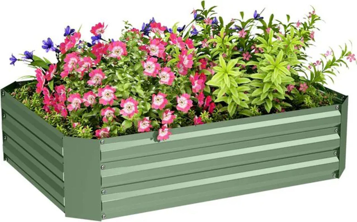 Outsunny Hochbeet aus Stahl für Garten und Balkon, stapelbares Pflanzbeet als Blumenkasten oder Gemüsebeet, B/T/H: 120 x 90 x 30 cm - Bild 3