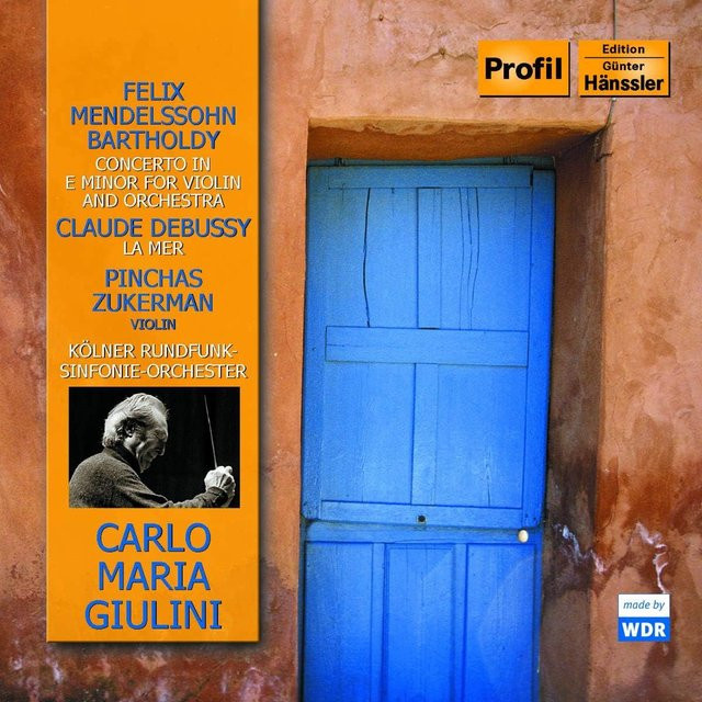 Claude Debussy und Felix Mendelssohn Konzert für Violine & Orchester CD mit dem Kölner Rundfunk-Sinfonieorchester unter der Leitung von Carlo Maria Giulini, Blau - Bild 1