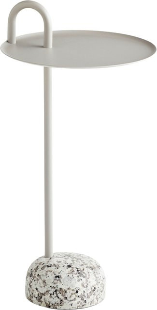 HAY Bowler Beistelltisch aus Naturstein in Beige und Weiß mit runder Form und mattem Finish - Bild 1
