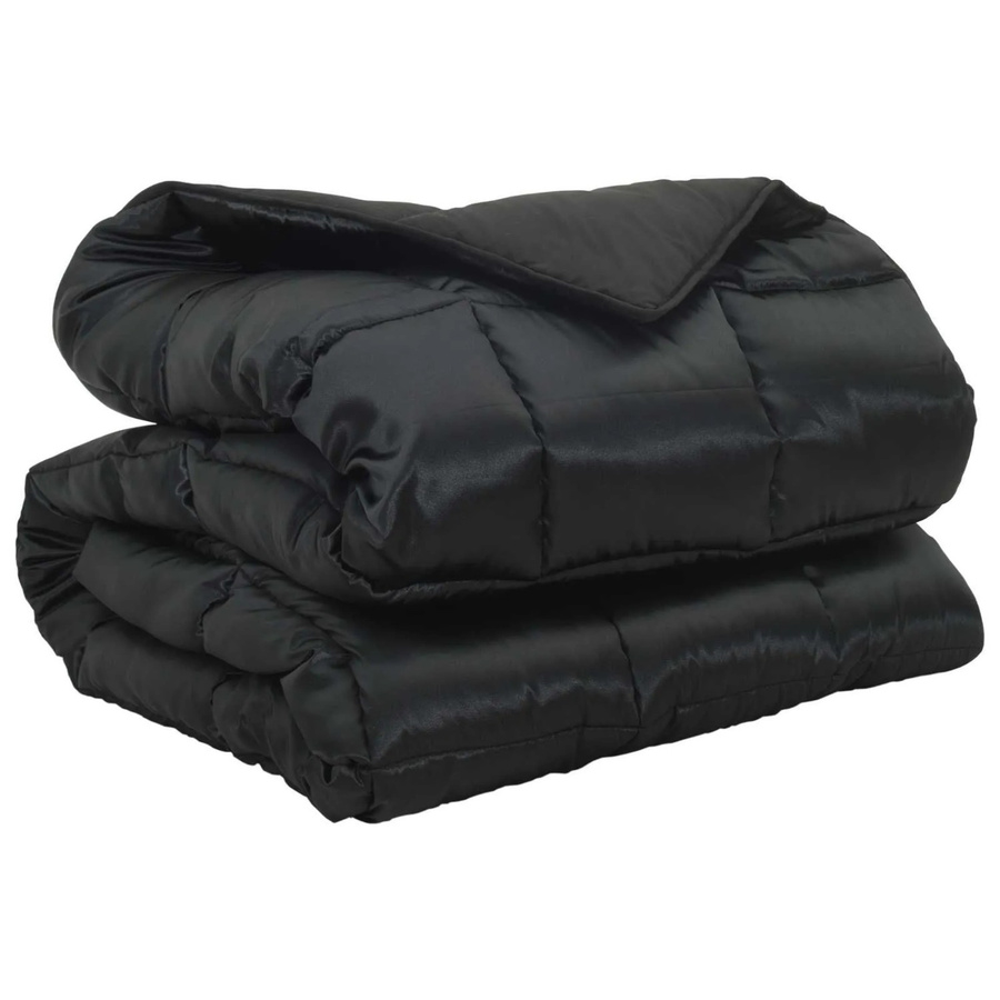 vidaXL Winterbettdecke aus Satin und Mikrofaser in Schwarz, B/B: 140 x 220 cm - Bild 2