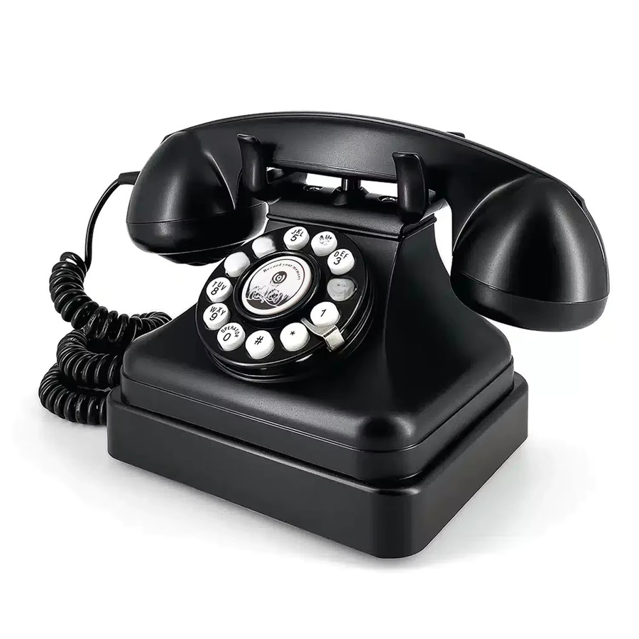 Vintage Audio Gästebuch Telefon in Schwarz für Hochzeiten und Brautpartys mit Sprachaufnahmefunktion - Bild 1