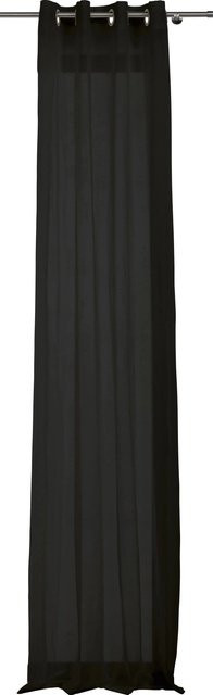 Mydeco Ösenschal Pure Schwarz semi-transparent, B: 135 cm, H: 300 cm - Bild 1