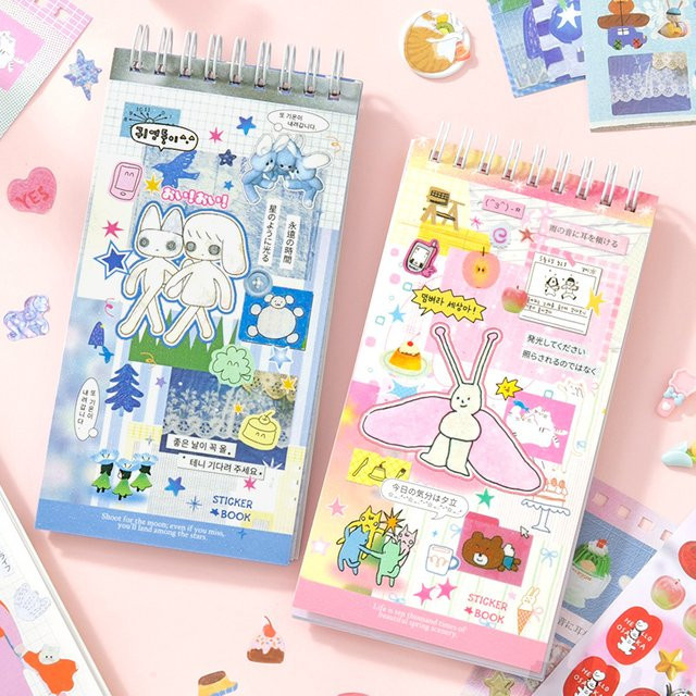 Mr. Paper Wonder Moments Series Aufkleberbuch im japanischen Stil mit Spulenschliff, 20 Stück, Mehrfarbig - Bild 1