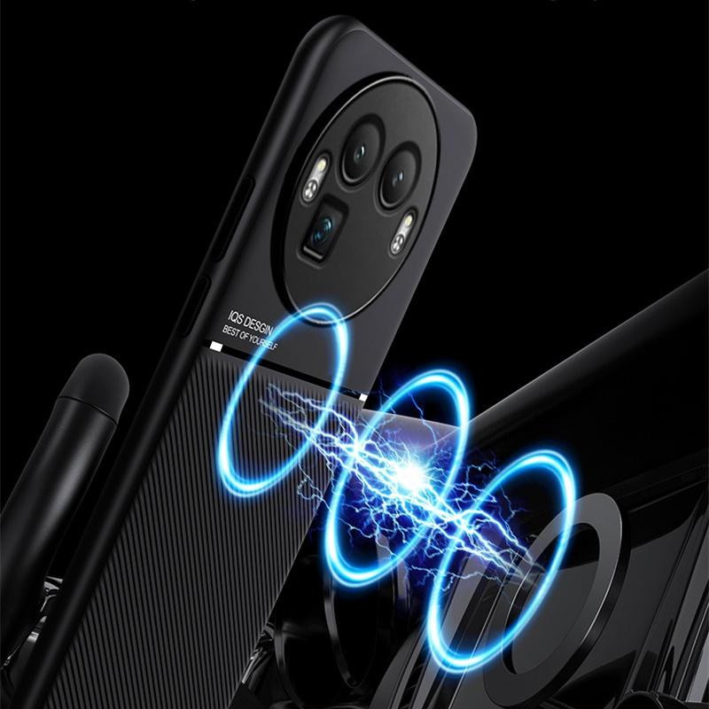 Magnetische Leder Handyhülle für Realme GT7 Pro, GT8, GT6, Neo, SE in Schwarz mit weichem Silikon Schutz-Rückseite - Bild 1