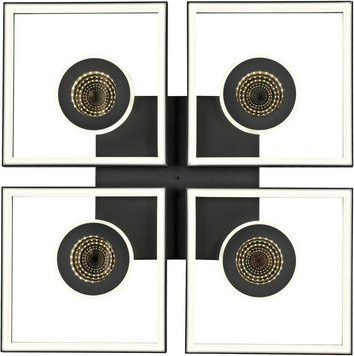 Paul Neuhaus LED-Deckenleuchte Traforo Schwarz B: 53 cm, T: 53 cm, H: 6,2 cm - Bild 1