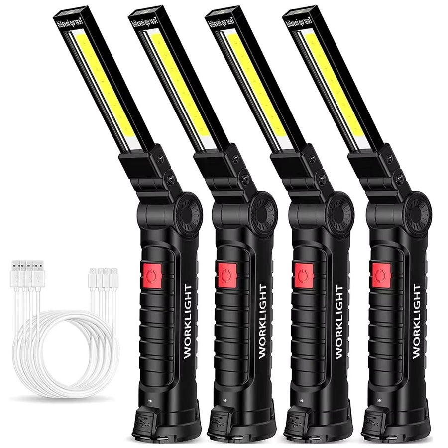 Heinast Tragbare COB-LED-Taschenlampe in Schwarz, USB wiederaufladbare Arbeitsleuchte mit Magnet und Lanterna-Funktion für Camping und Arbeit - Bild 5
