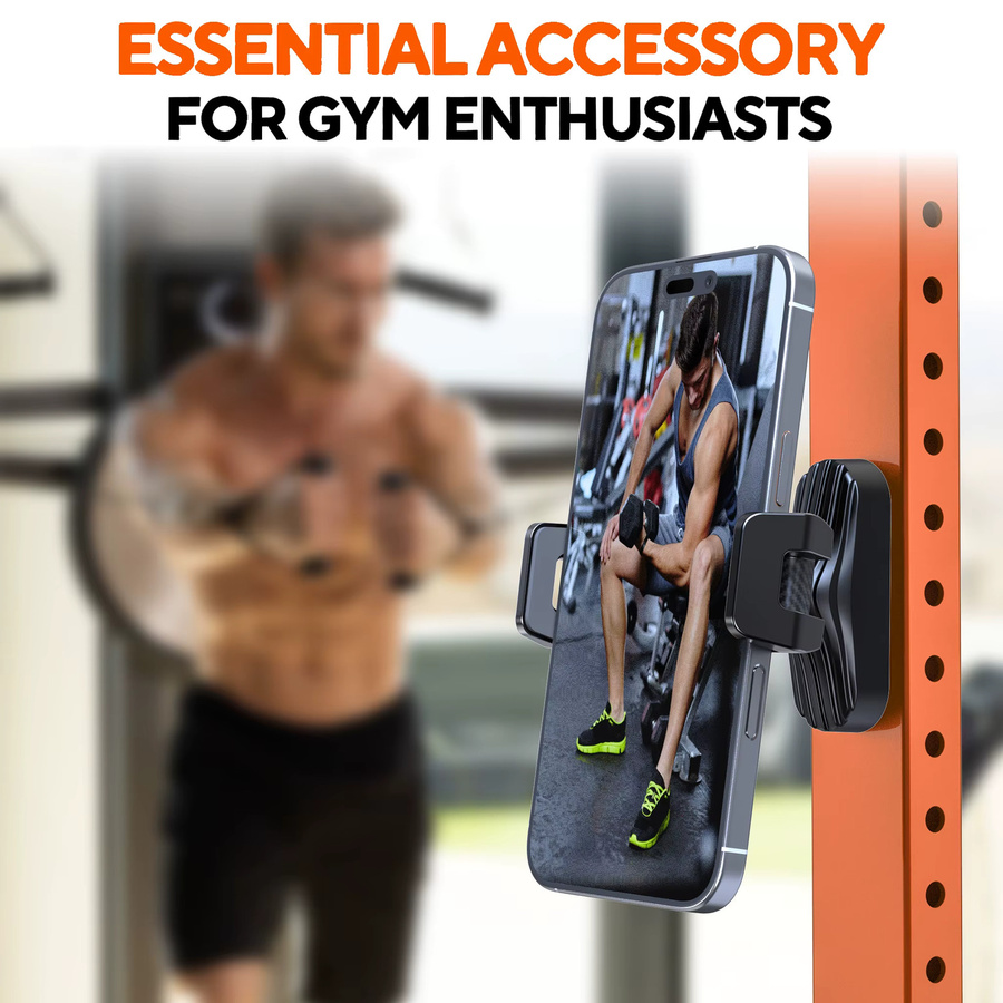 LRBH Magnetischer Handyhalter in Schwarz, 360 Grad verstellbar und einziehbar, universeller Smartphone-Halter für Fitnessstudio, Gabelstapler und Küche - Bild 6