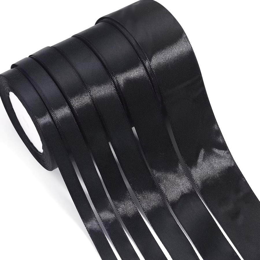 Schwarzes Satin Band für DIY Dekoration, Hochzeit und Geschenke, 25 Yards Länge - Bild 6