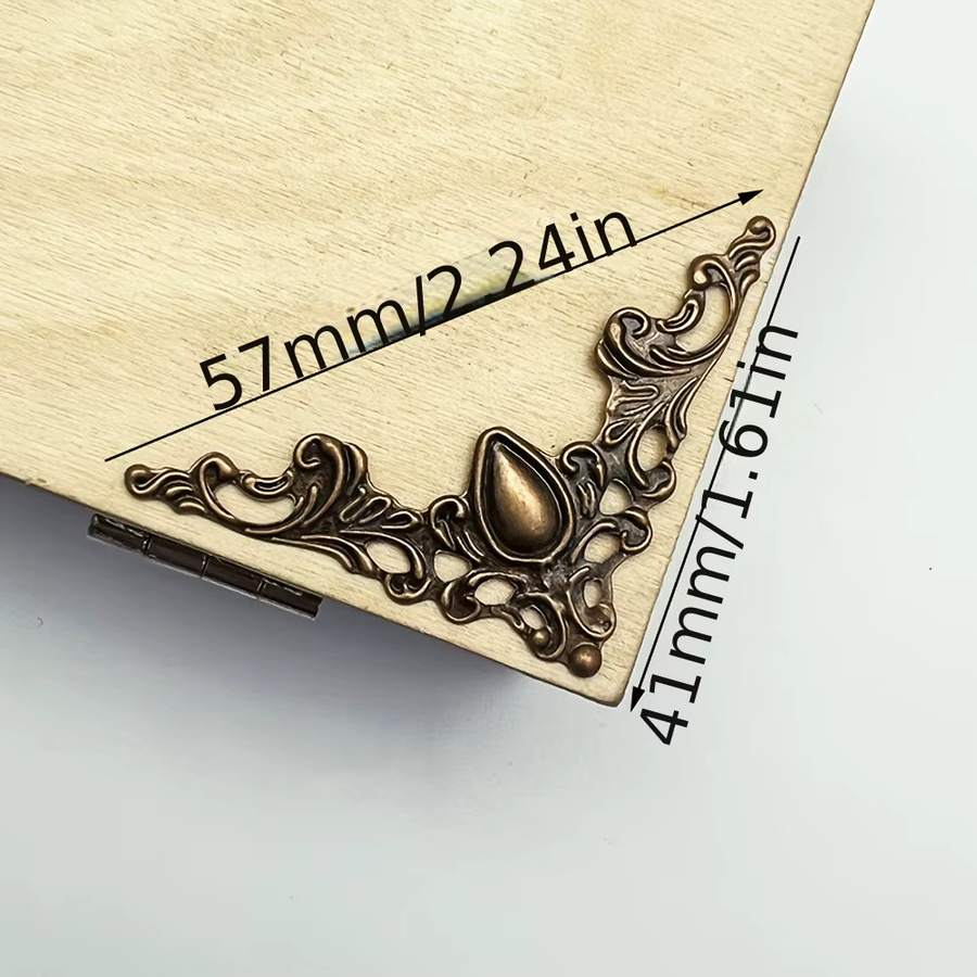 12 Stück Metall-Eckenschutz im Vintage-Design in Gelb für Bücher, Schmuckschatullen und Alben als dekoratives DIY-Zubehör - Bild 2