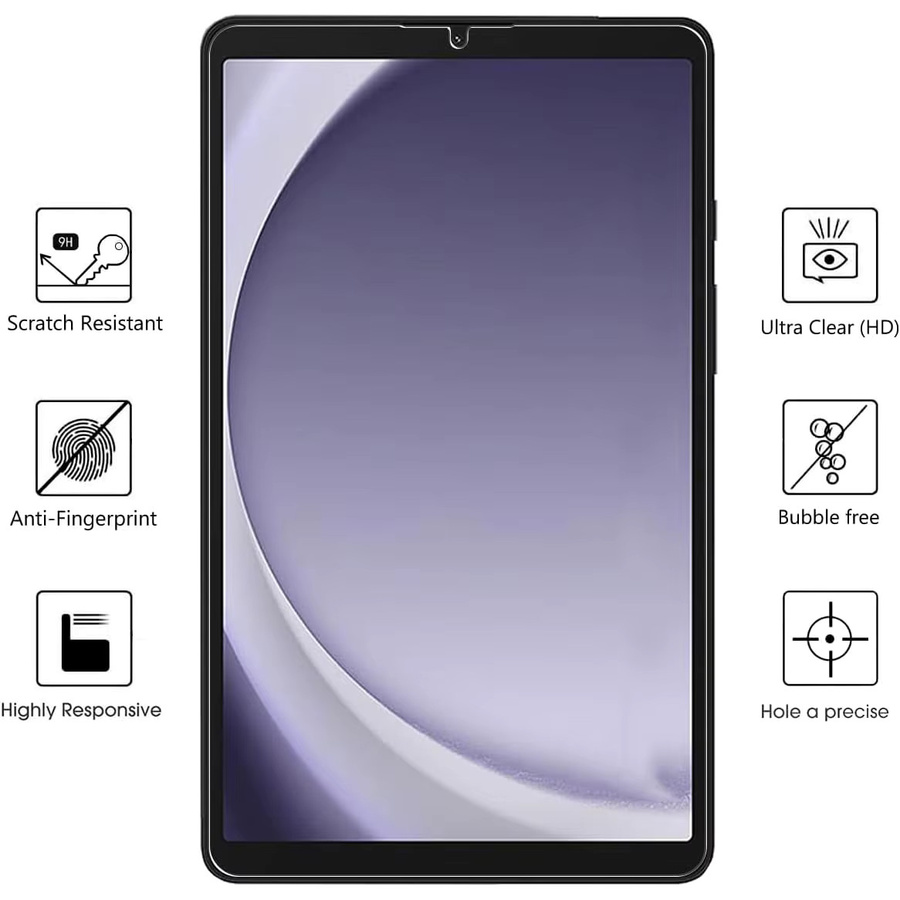 2 Stück Samsung Galaxy Tab A9 8,7'' 2023 SM-X110/X115 Displayschutz aus 9H gehärtetem Glas, transparent - Bild 2