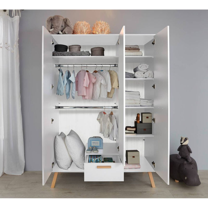 Kleiderschrank Mats von Trendteam in Weiß Matt mit Türen und Schubladen B/H/T: 130 x 190 x 60 cm - Bild 3
